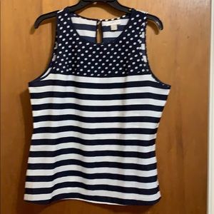 Cute stripe and polka dot sleeveless top